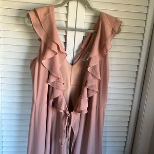 Wrap Dress Dusty Pink Floor Length